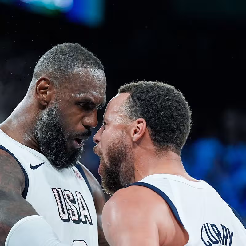 LeBron James and Stephen Curry, together on Team USA.