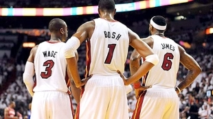 Dwyane Wade, Chris Bosh y LeBron James